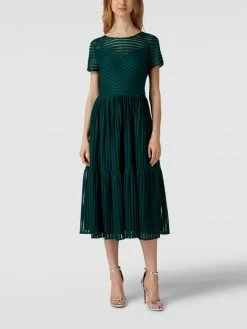 Swing Cocktailkleid Mit Lochstickereien - Smaragdgrün