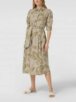Marc O'Polo Kurzärmeliges Blusenkleid Mit Allover-Muster - Schilf