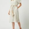 Frogbox Midikleid Aus Leinen Modell 'Rattan' - Beige