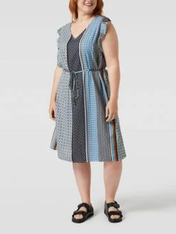 ONLY CARMAKOMA PLUS SIZE Midikleid Mit Grafischem Muster - Marineblau