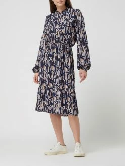Fransa Midikleid Mit Allover-Muster Modell 'Skylie' - Marineblau