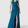 Mascara Abendkleid Mit Gelegten Falten - Petrol