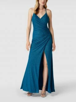 Mascara Abendkleid Mit Gelegten Falten - Petrol