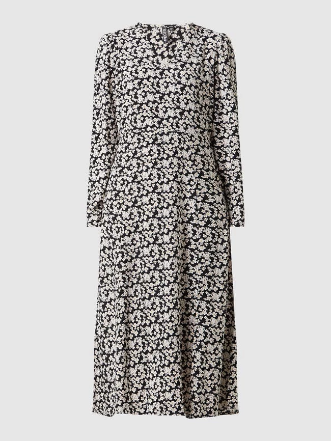 Pieces Midikleid Mit Millefleurs Modell 'Elle' - Schwarz – Bild 2