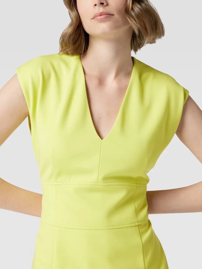 HUGO Etuikleid Mit Angeschnittenen Ärmeln Modell 'Kemanda' - Neon Gelb – Bild 3