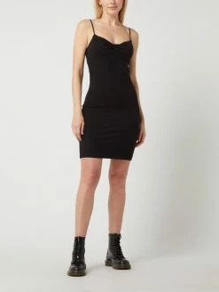 Calvin Klein Jeans Minikleid Mit Rippenstruktur - Schwarz