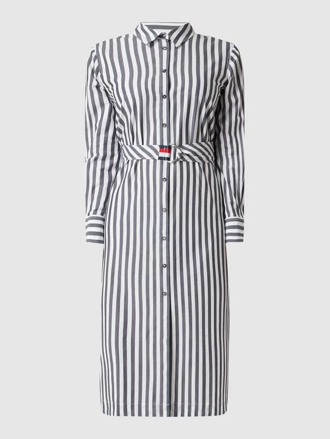 Tommy Hilfiger Blusenkleid Aus Popeline - Marineblau 4 Tommy Hilfiger Blusenkleid Aus Popeline - Marineblau – Bild 2