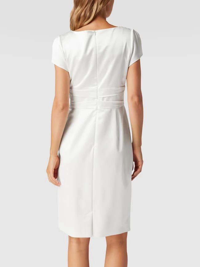 Swing Kurzärmeliges Cocktailkleid Mit Gelegten Falten - Offwhite – Bild 5