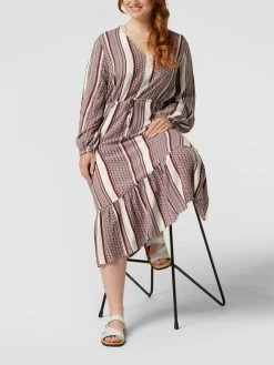 ONLY CARMAKOMA Midikleid Mit Kufiya-Muster - Rostrot