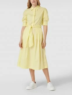 Marc O'Polo Kurzärmeliges Blusenkleid Mit Taillengürtel - Hellgelb