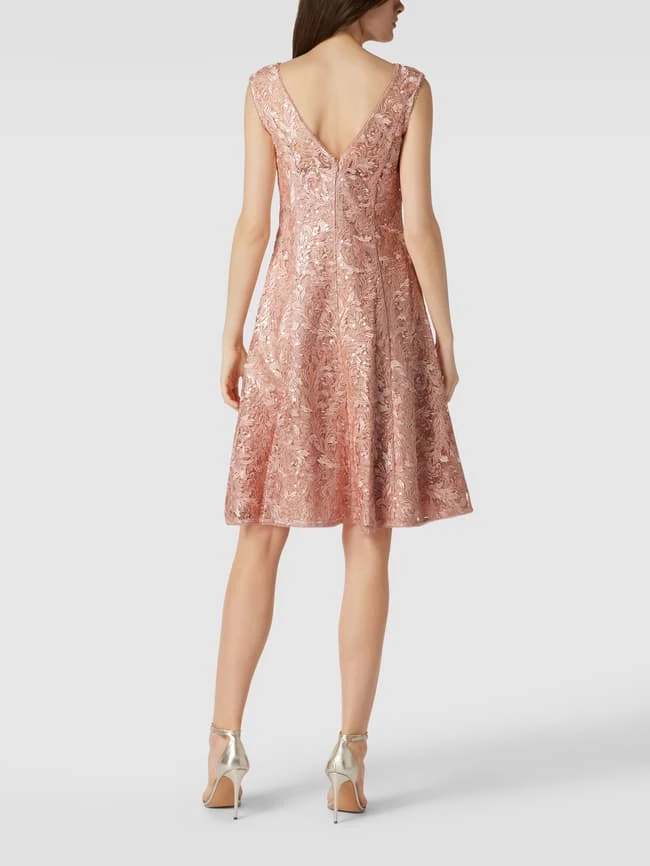 Adrianna Papell Cocktailkleid Mit Floralen Stickereien - Apricot – Bild 5