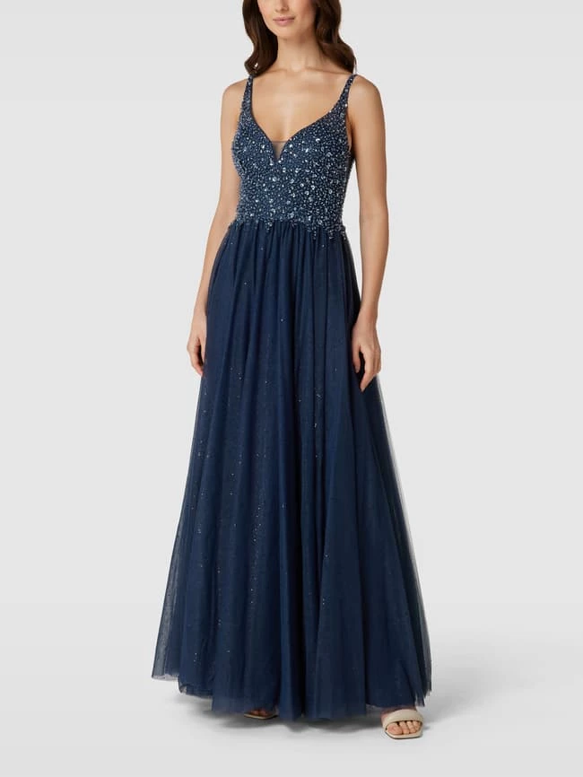 Mascara Abendkleid Mit Herz-Ausschnitt - Marineblau