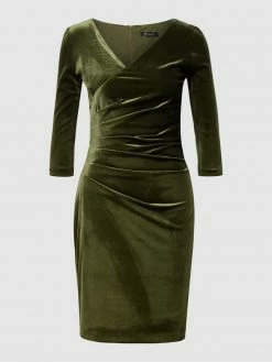 Paradi Cocktailkleid In Wickel-Optik - Olivgrün