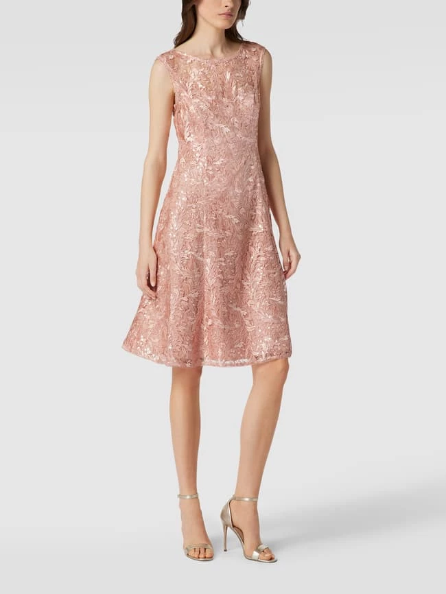 Adrianna Papell Cocktailkleid Mit Floralen Stickereien - Apricot – Bild 4