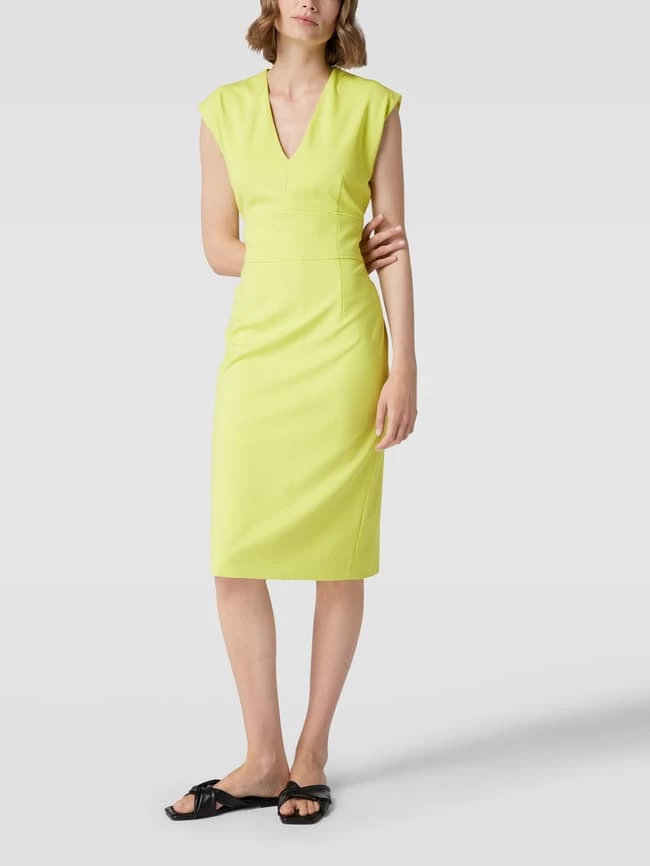 HUGO Etuikleid Mit Angeschnittenen Ärmeln Modell 'Kemanda' - Neon Gelb – Bild 4
