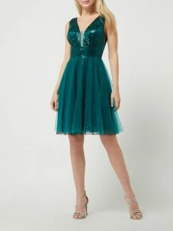 Luxuar Cocktailkleid Aus Tüll - Dunkelgrün