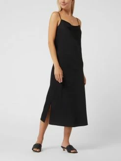 Tom Tailor Denim Midikleid Aus Satin - Schwarz