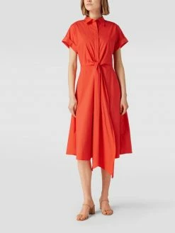 Lauren Ralph Lauren Hemdblusenkleid In Midilänge Mit Schnürung - Hellrot