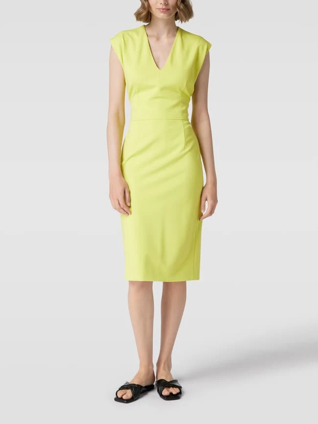 HUGO Etuikleid Mit Angeschnittenen Ärmeln Modell 'Kemanda' - Neon Gelb