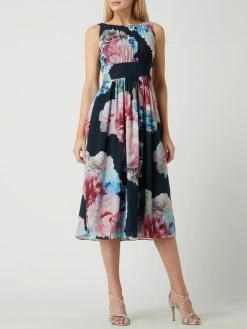 Swing Cocktailkleid Aus Chiffon - Dunkelblau